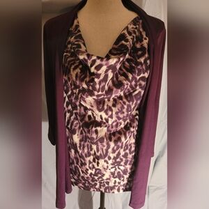 August Silk Deep Purple  Layered Top, Small